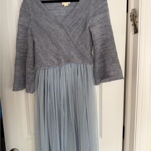 Maeve Gray and Blue Knit Top dress